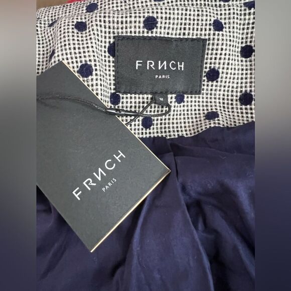FRNCH PARIS Laela Polka Dot Belted Jacket Woven Wool Blend Blazer - Picture 6 of 7